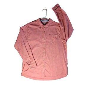 North River Mens XL Red/Crabapple color Gingham Button Shirt Long Sleeves